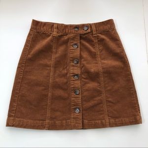 Forever 21 Corduroy Button-Front Mini Skirt